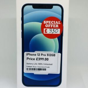 iPhone 12 Pro 512GB Blue, insurance Grade With Box, Unlocked
