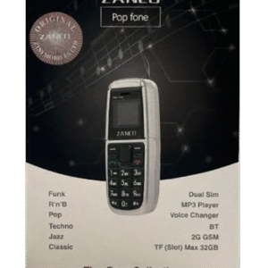 Zanco Pop Fone Duel Sim 2G GSM 32 GB cellular Phone Silver